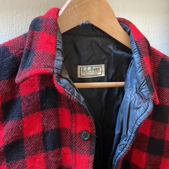 L.L. Bean Quilted Buffalo Plaid Hunter Jacket - Picture 2 of 5